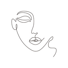 simple face continuous line drawing