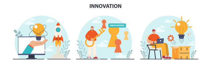 Innovation concept. Idea of creative business solution. Modern