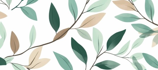 seamless background with leaves. Generative AI