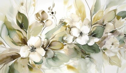 Fototapeta na wymiar white floral background. Generative AI