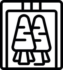 Carrot vacuum bag icon outline vector. Food frozen. Steak pack