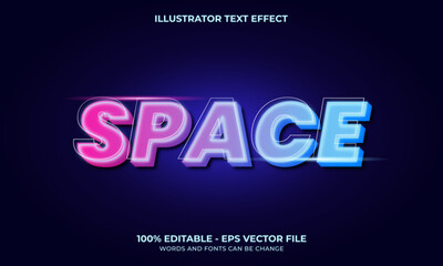 Editable Space 3D Vector Text Effect