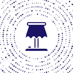 Blue Table lamp icon isolated on white background. Abstract circle random dots. Vector