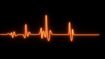 ECG Electrocardiogram. Heart beat line end of life. Art design health medical heartbeat pulse. Abstract concept graphic element - obrazy, fototapety, plakaty