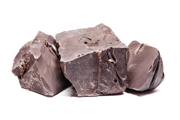 Large pieces of raw, dark chocolate