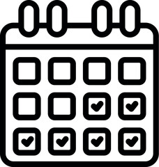 Launch project calendar icon outline vector. Creative target. Boost grow