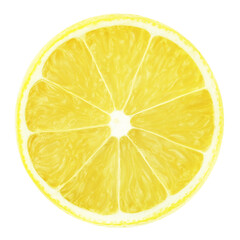 lemon slice isolated on white background, with clipping path.