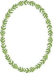 oval Frame green leaf vector flower frame wreath floral leaf foliage leaves botanical borders isolate natural decoration wedding anniversary celebration greeting success valentine Christmas new years