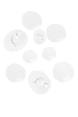 serum texture. Collagen. Chronically Face. Serum Cosmetic. Clear bubbles, air bubbles. Gel texture.  Transparent gel. Drops, trailing, medicine. On a white background.
