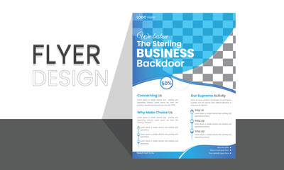 Vector flyer template corporate design business flyer A4 paper white background organic shapes. 