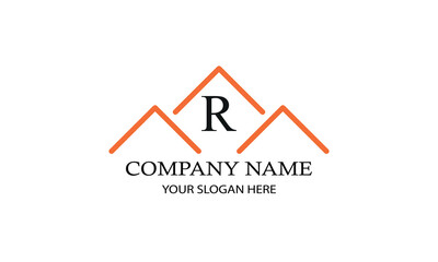 Modern logo for engineer, architect, construction, real estate with initial letter R. Business design template.