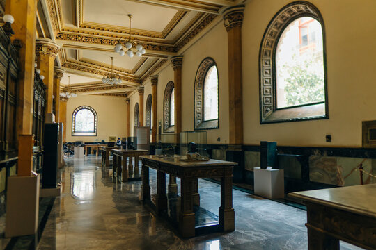 MEXICO CITY, MEXICO - may 2023 Central Post Office Palacio del Correo Mexico internal hall