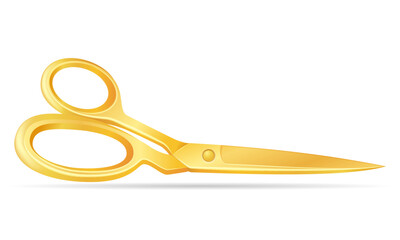 metal scissors for tailor or barber stationery equipment vector illustration