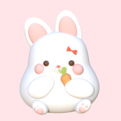Fototapeta premium easter bunny with carrot