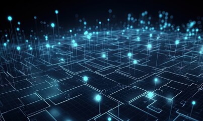 Obraz na płótnie Canvas Navigating the cyber big data flow with blockchain technology Creating using generative AI tools