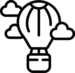 Air balloon start project icon outline vector. Report target. Boost app