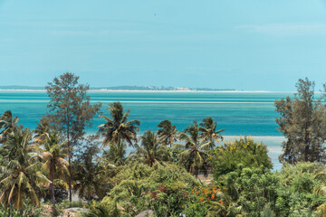 Tropical Beach with turquoise water and white sand in vilanculos, Mozambique	