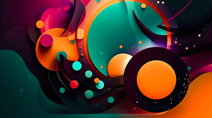 Abstract colorful background with circles. Generated AI