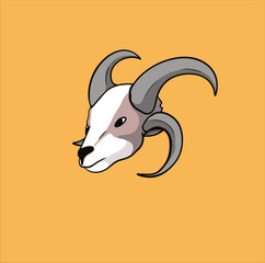 goat head vector, good for icon, logo, mascot, template design, character, product design, merchandise, etc