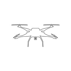 Drone line stroke. Drone vector isolated sign on white background