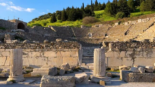 Odeon is the parliamentary building structure of the ancient period. The Odeon of Ancient Ephesus is constructed in the 2nd century A.D. Selcuk, Izmir,  Turkey