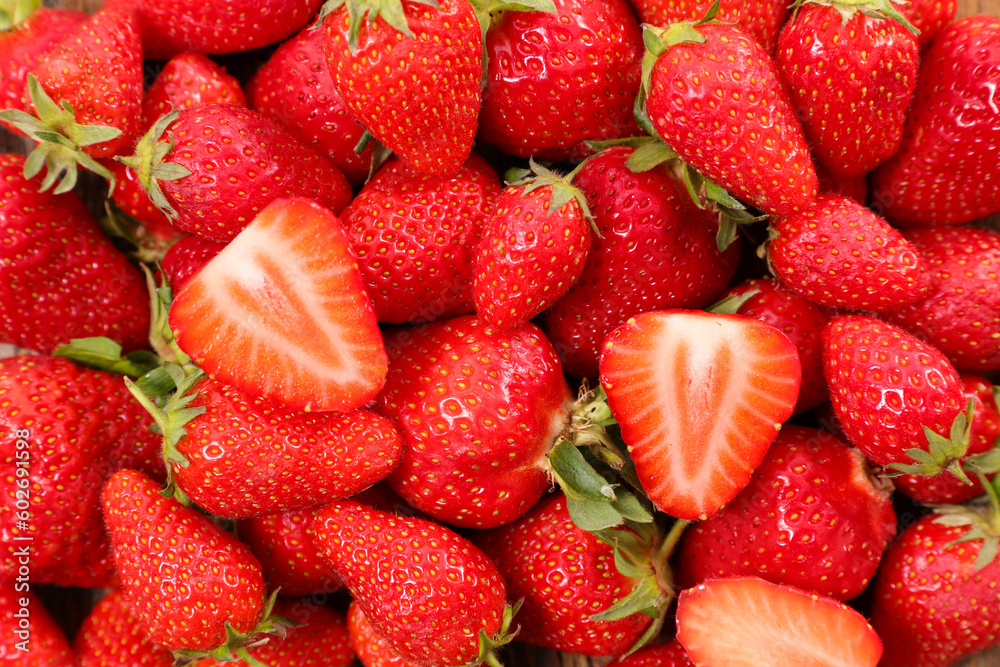 Sticker red strawberry background