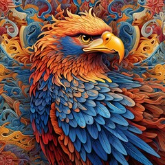 Fototapeta premium Illustration of a animal and abstract art, AI Generated