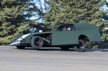 race car on a track