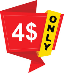  Dollar Coupon sign or Label or discount voucher Money Saving label