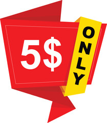  Dollar Coupon sign or Label or discount voucher Money Saving label