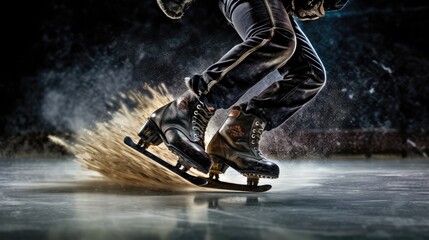 Athletes Heel Pressing Into A Skate. Generative AI