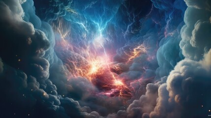 Troll Nebulae And Galaxies Float In Space In The Smokelike Clouds Of Gas. Generative AI