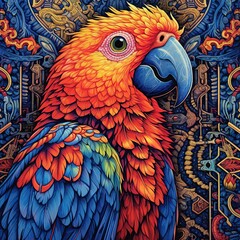 Fototapeta premium Illustration of a animal and abstract art, AI Generated