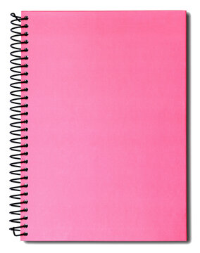 Pink notebook on transparent background. (PNG File)