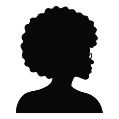 Silhouette cameo of an African American woman with an afro and glasses - 602699101
