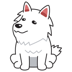 Cartoon cute white dog for design.