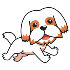Cartoon happy shih tzu dog for design.