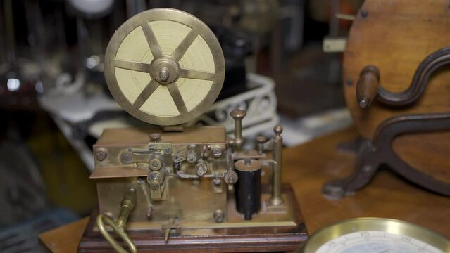 Antique telegraph, old phone machine