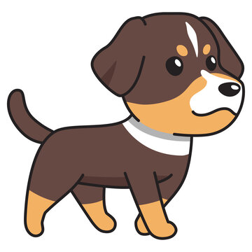 Cartoon walking dog for design.