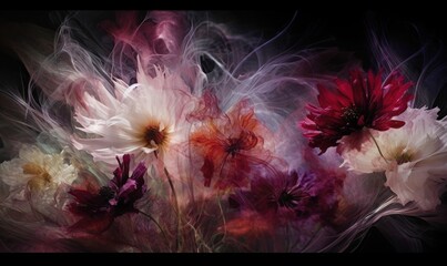  a bunch of flowers that are in some kind of vase.  generative ai