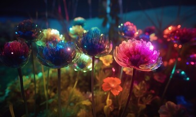  a bunch of flowers that are sitting in the grass together.  generative ai