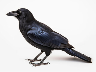 Obraz premium A black american crow on a white background