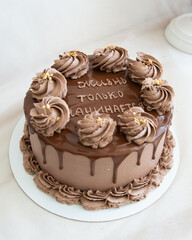 Obraz na płótnie Canvas chocolate cake on plate