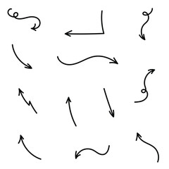 Set Of Simple Hand Drawn Arrows
