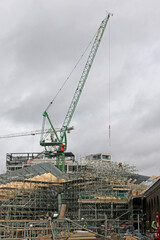 Construction by a historic warehouse in London
