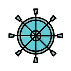 Obraz premium Nautical Wheel Icon Design