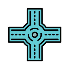 Fototapeta premium Roundabout Icon Design