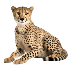 cheetah isolated on white transparent background, generative AI