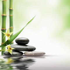 Obraz na płótnie Canvas zen stones and bamboo