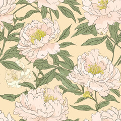 Seamless Colorful Peony Pattern.

Seamless pattern of peonys in colorful style. Add color to your digital project with our pattern!